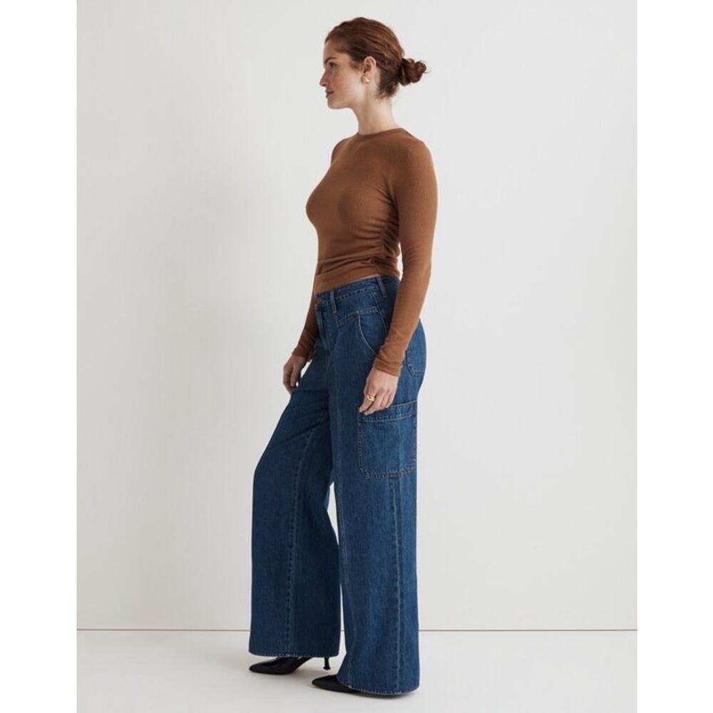 Madewell Curvy Baggy Straight Cargo Jeans in Codey Wash Rigid - Picture 4 of 11